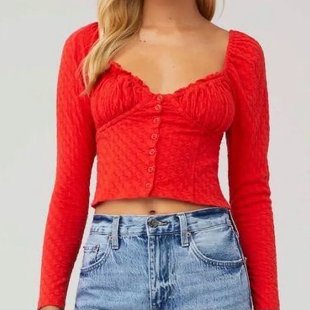 Free people long sleeve corset top
